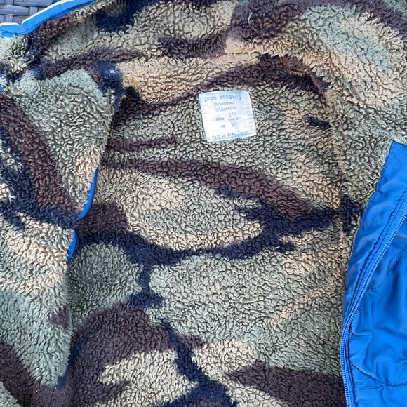 ZARA kids boy camo teddy liner blue tip stitched puffer puffy autumn fall jacket - Picture 5 of 5